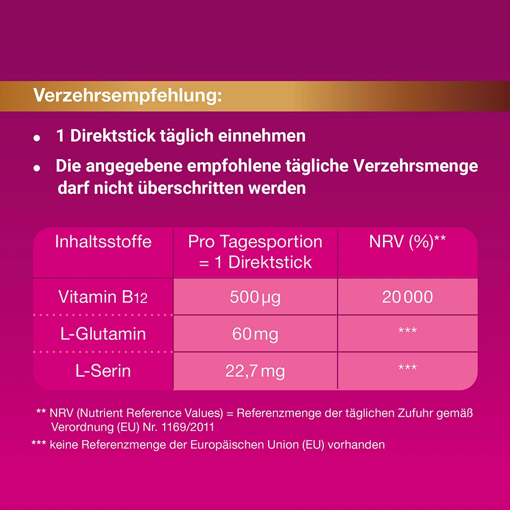 Vitaprompt® B12 500 µg Direktsticks mit Eiweißbausteinen - 20 Stück