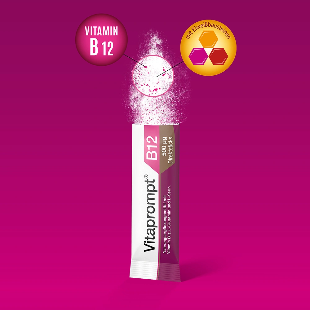 Vitaprompt® B12 500 µg Direktsticks mit Eiweißbausteinen - 20 Stück