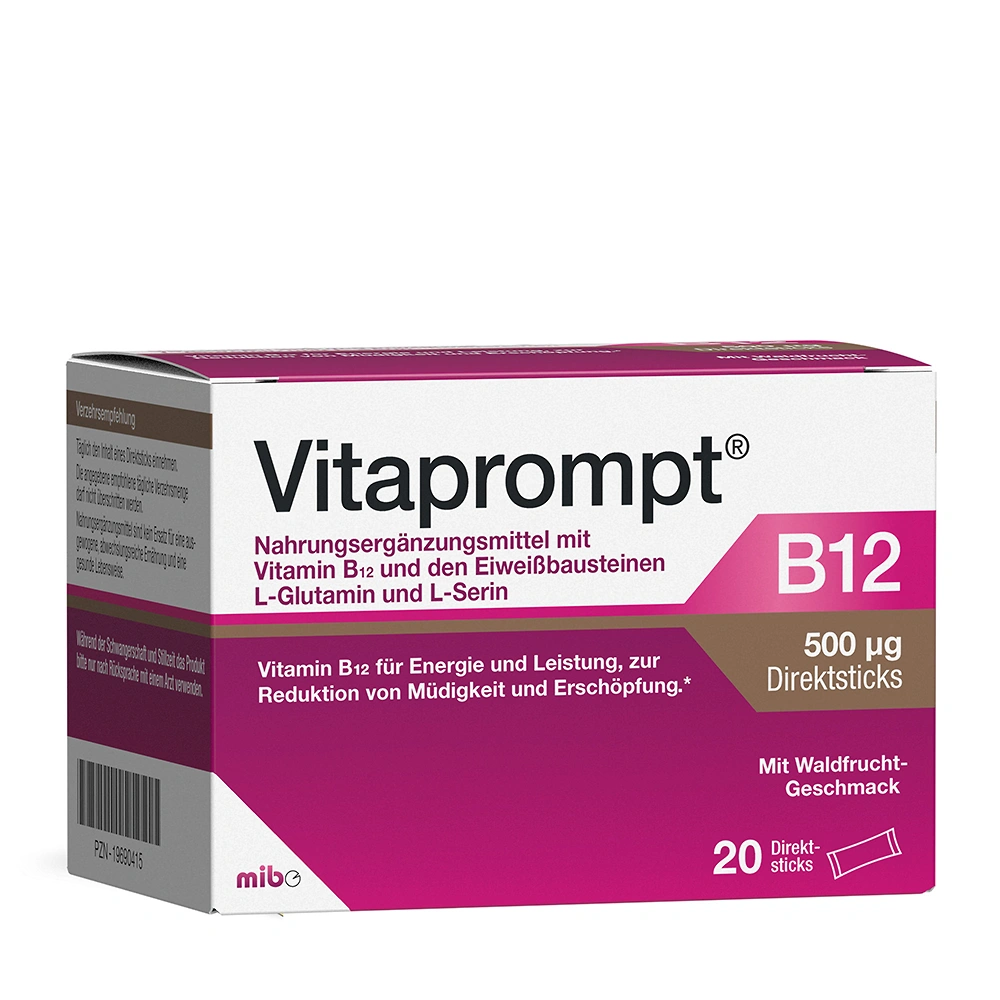 Vitaprompt® B12 500 µg Direktsticks mit Eiweißbausteinen - 20 Stück