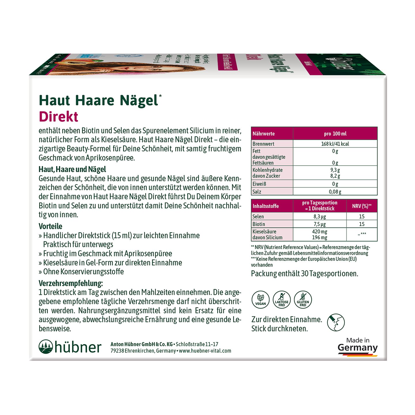 hübner® Haut Haare Nägel Direkt Aprikose rechts
