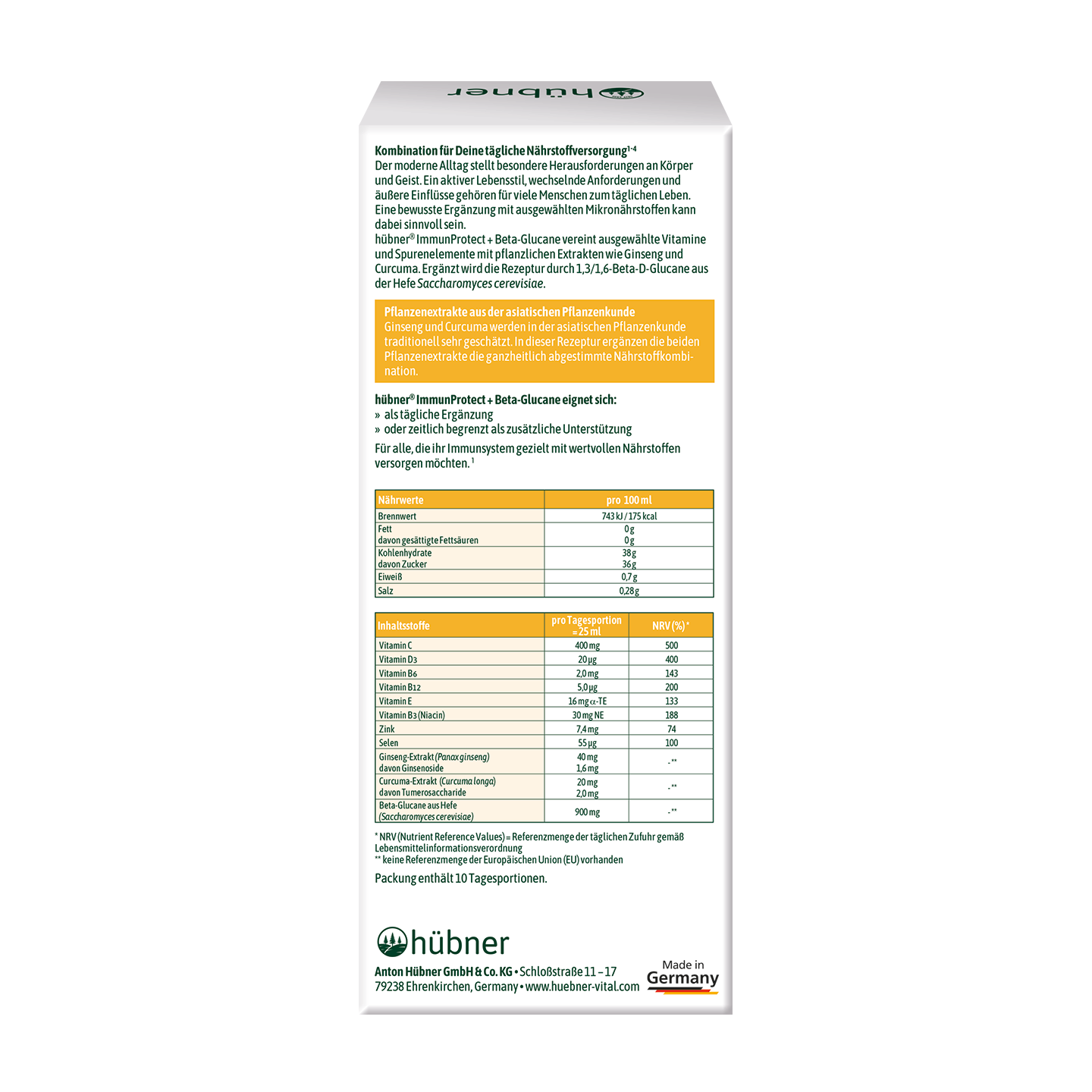 hübner® ImmunProtect + Beta Glucane