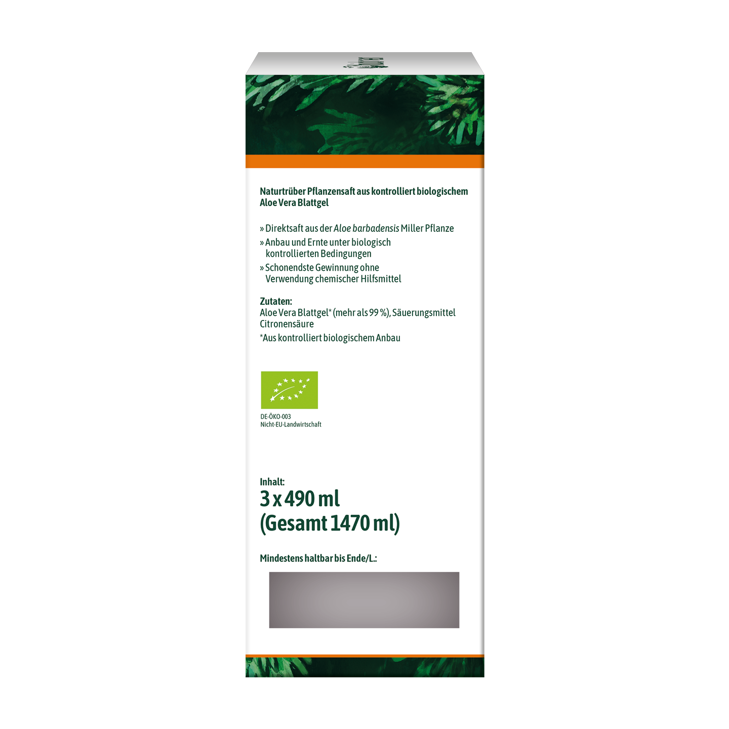 hübner® ALOE VERA BIO-Pflanzensaft naturtrüb