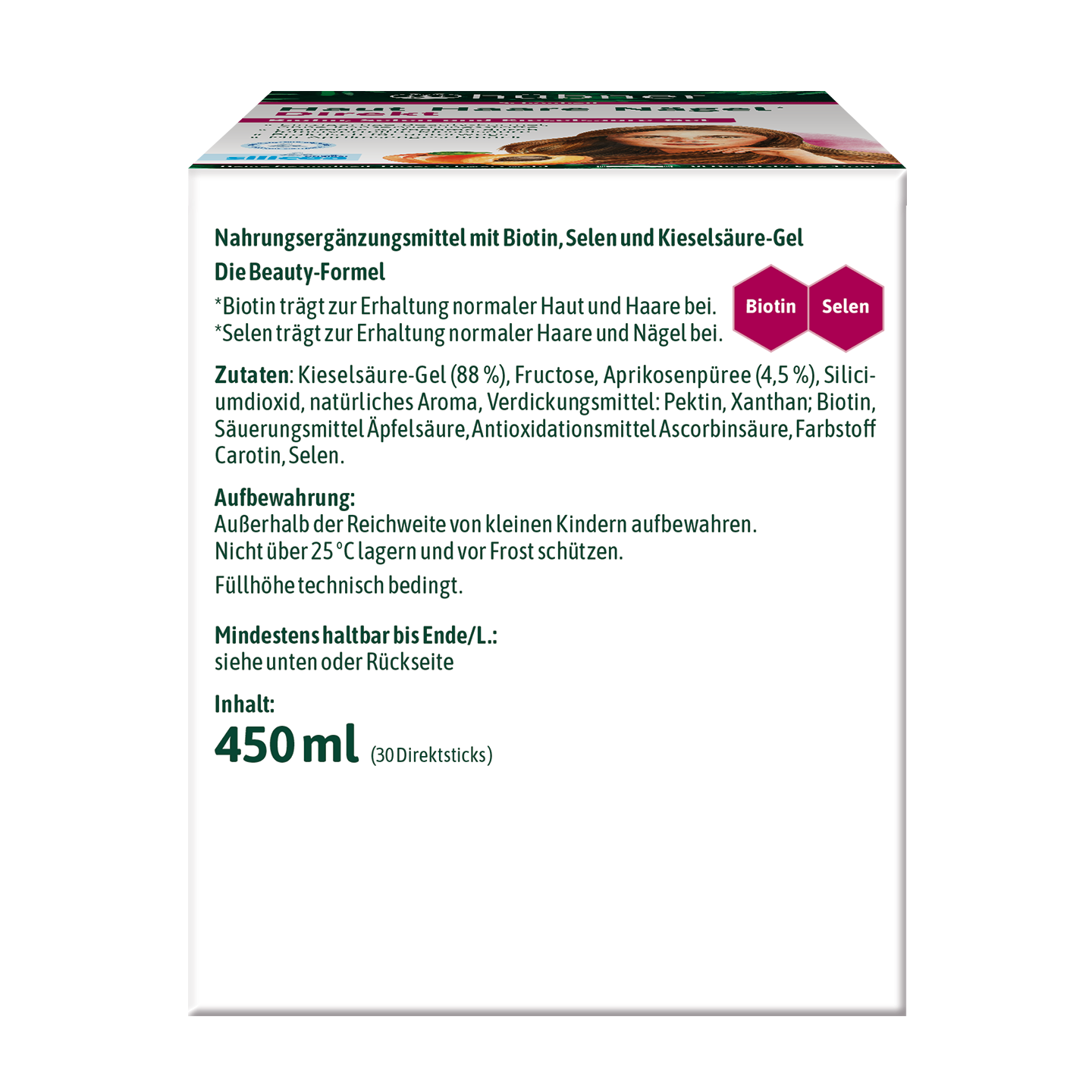 hübner® Haut Haare Nägel Direkt Aprikose hinten