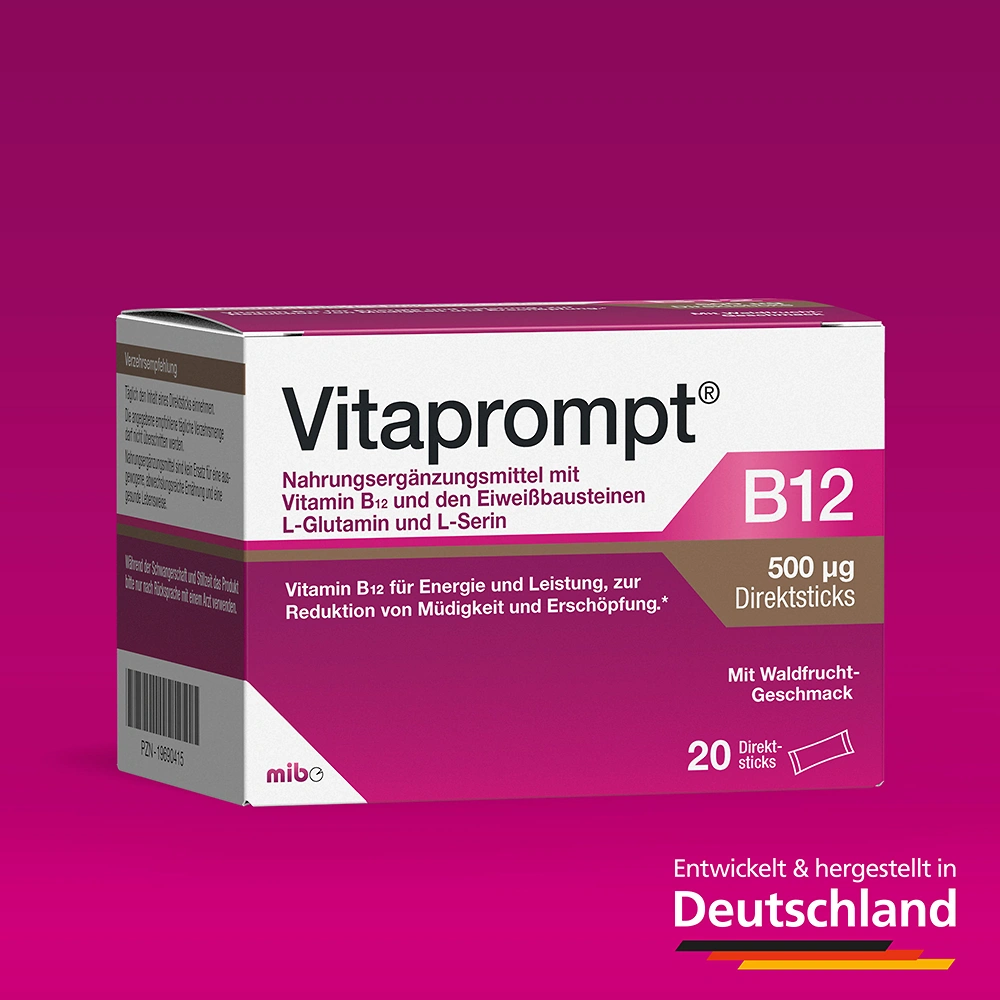 Vitaprompt® B12 500 µg Direktsticks mit Eiweißbausteinen - 20 Stück